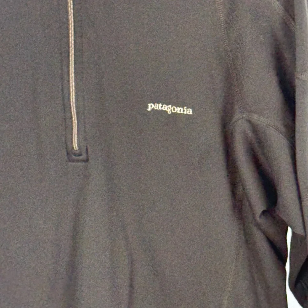 Patagonia Velocity Zip-Neck Men's Large Black 1/4 Zip Pullover Long Sleeve Shirt